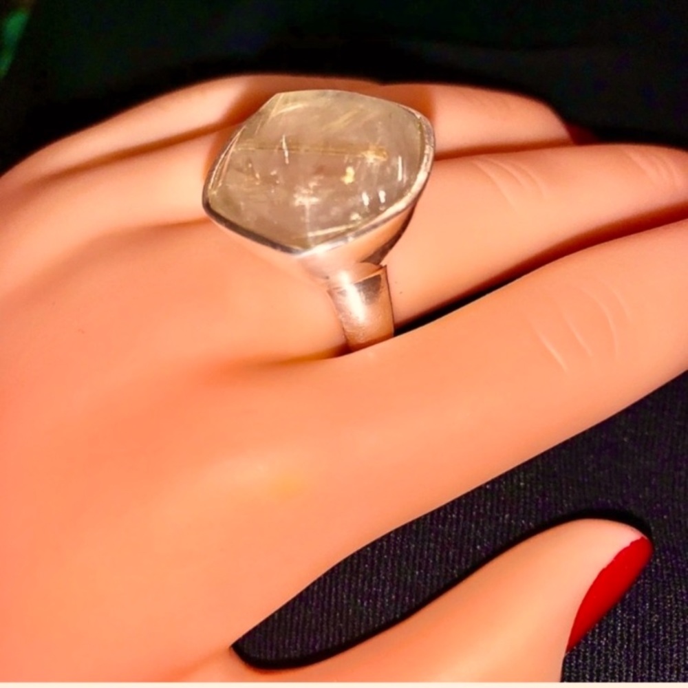 The Hairs of Venus Golden Rutilated Quartz Ring